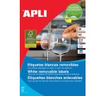 Apli White Repositionable Labels ft 35.6 x 16.9 mm (w x h), 2,000 pieces, 80 per sheet (10199)