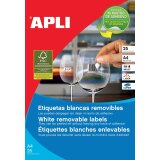 Apli Etiquettes blanches repositionnables ft 35,6 x 16,9 mm (l x h), 2.000 pièces, 80 par feuille (10199)