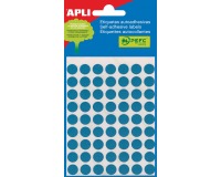 Apli round labels in a pouch, diameter 10 mm, blue, 315 pieces, 63 per sheet (2052)