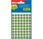 Apli runde Etiketten im Beutel, Durchmesser 10 mm, grün, 315 Stück, 63 pro Blatt (2054)