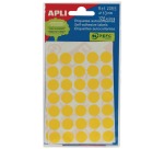 Apli ronde etiketten in etui diameter 13 mm, geel, 175 stuks, 35 per blad (2055)