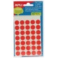 Apli ronde etiketten in etui diameter 13 mm, rood, 175 stuks, 35 per blad (2057)