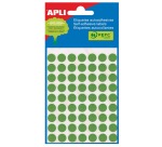 Apli runde Etiketten im Beutel Durchmesser 13 mm, grün, 175 Stück, 35 pro Blatt (2058)