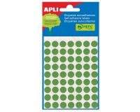 Apli round labels in pack diameter 13 mm, green, 175 pieces, 35 per sheet (2058)