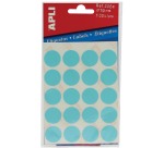 Apli round labels in a pack, 19 mm diameter, blue, 100 pieces, 20 per sheet (2064)
