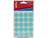Apli round labels in a pack, 19 mm diameter, blue, 100 pieces, 20 per sheet (2064)