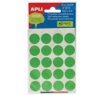 Apli round labels in a pouch, 19 mm diameter, green, 100 pieces, 20 per sheet (2066)
