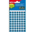 Apli round labels in a pack, diameter 8 mm, blue, 288 pieces, 96 per sheet (2045)