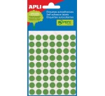 Apli étiquettes rondes en pochette diamètre 8 mm, vert, 288 pièces, 96 par feuille (2047)