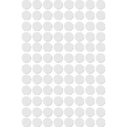 Apli ronde etiketten in etui diameter 8 mm, wit, 480 stuks, 96 per blad (1183)