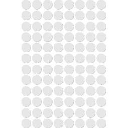 Apli ronde etiketten in etui diameter 8 mm, wit, 480 stuks, 96 per blad (1183)