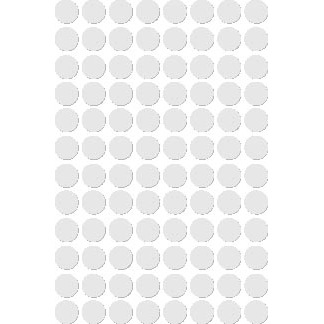 Apli ronde etiketten in etui diameter 8 mm, wit, 480 stuks, 96 per blad (1183)