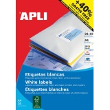 Apli étiquettes blanches ft 70 x 37 mm (l x h), coins droits, 600 pièces, 24 par feuille (1212)