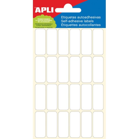 Apli étiquettes blanches ft 12 x 30 mm (l x h), 144 pièces, 24 par feuille (2671)