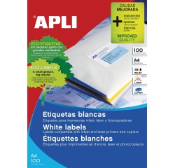 Apli white labels ft 105 x 70 mm (w x h), 800 pieces, 8 per sheet (1292)
