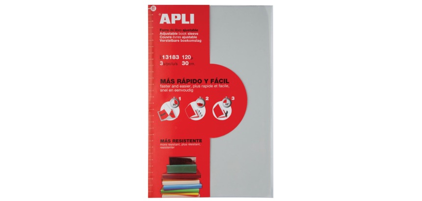 Apli Couvre-livres ajustable, pour ft A4, blister de 3 pièces
