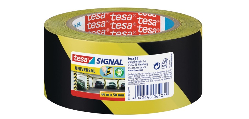 Waarschuwings- en markeringstape tesa® Signal Universal 66mx50mm geel/zwart