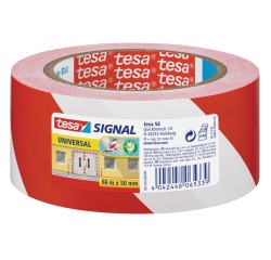 Ruban de signalisation tesa® Signal Universal 66mx50mm rouge/blanc