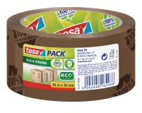 Tesapack eco & strong ecoLogo, ft 50 mm x 66 m, PVC, bruin