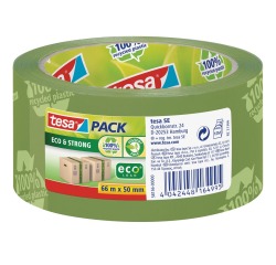 Verpakkingstape tesapack® Eco & Strong 66mx50mm groen bedrukt