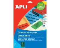 Apli farbige Etiketten ft 70 x 37 mm (B x H), grün, 480 Stück, 24 pro Blatt (1594)