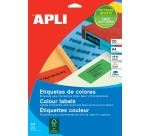 Apli étiquettes colorées ft 70 x 37 mm (l x h), rouge, 480 pièces, 24 par feuille (1593)