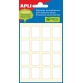 Apli witte etiketten ft 16 x 22 mm (b x h), 96 stuks, 16 per blad (2674)