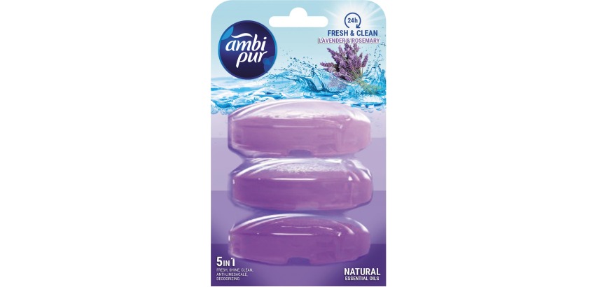 Ambi pur Fresh and Shine toilet block cartridge, 3 x 165 ml