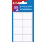 Apli afneembare witte etiketten ft 25 x 40 mm (b x h), 56 stuks, 8 per blad (1895), etui van 7 blad