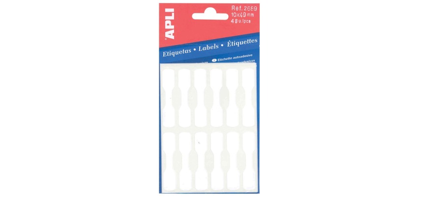 Apli étiquettes bijoux ft 10 x 49 mm (l x h), étui de 48 pièces, écrivable à main