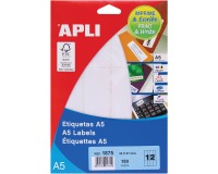 Apli étiquettes blanches Print & Write ft 34 x 67 mm (l x h), 180 pièces, 12 par feuille (1875)