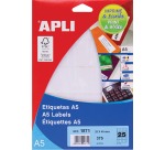 Apli white Print & Write labels ft 25 x 40 mm (w x h), 375 pieces, 25 per sheet (1871)