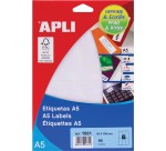 Apli white labels Print & Write size 49 x 100 mm (w x h), 90 pieces, 6 per sheet (1881)