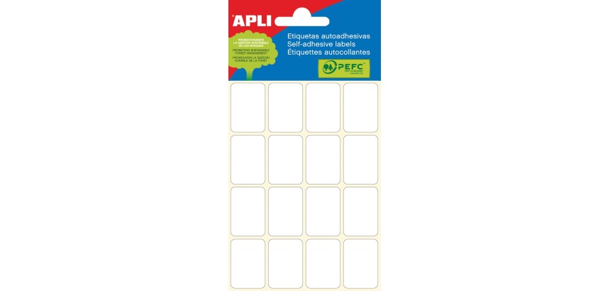 Apli witte etiketten ft 19 x 27 mm (b x h), 96 stuks, 16 per blad (2675)
