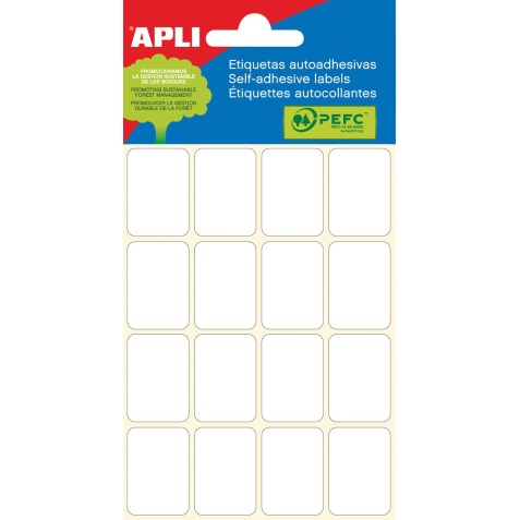 Apli étiquettes blanches ft 19 x 27 mm (l x h), 96 pièces, 16 par feuille (2675)