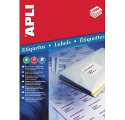 Apli etiketten ft 63,5 x 38,1 mm (b x h), ronde hoeken, 525 stuks, 21 per blad (1992)