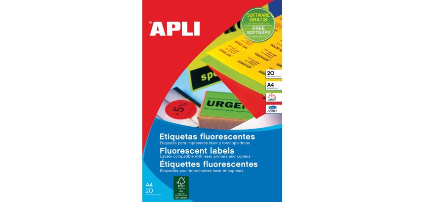 Apli fluorescerente etiketten 99,1 x 67,7 mm (b x h) oranje