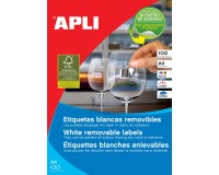 Apli afneembare witte etiketten ft 38 x 21,2 mm (b x h), 6.500 stuks, 65 per blad (3052)