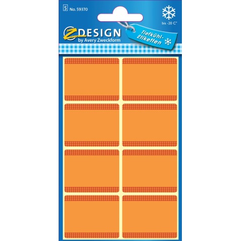 Avery diepvriesetiketten in blister, oranje, 40 etiketten