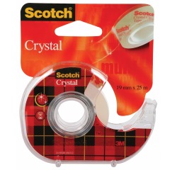 Scotch ruban adhésif Crystal, ft 19 mm x 25 m, blister de 1 dérouleur avec 1 rouleau
