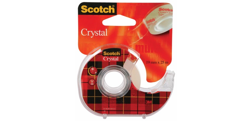 Scotch Crystal Adhesive Tape, ft 19 mm x 25 m, blister pack with 1 dispenser and 1 roll