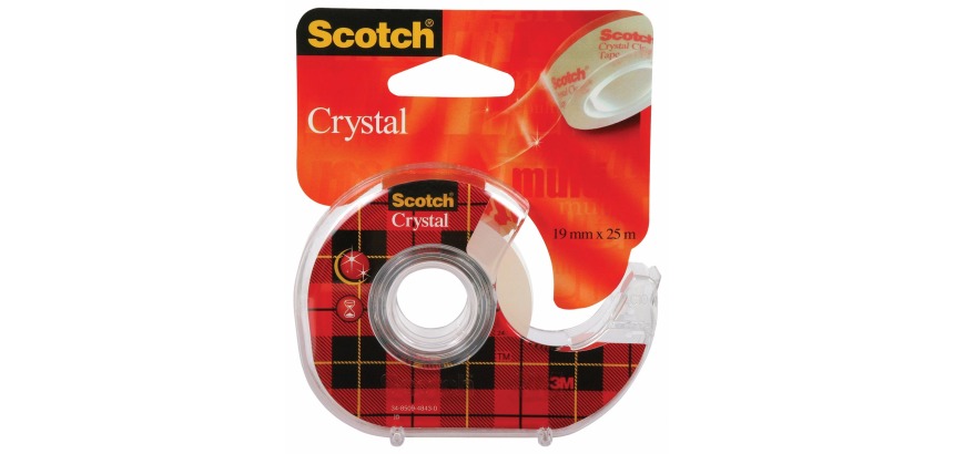 Scotch ruban adhésif Crystal, ft 19 mm x 25 m, blister de 1 dérouleur avec 1 rouleau
