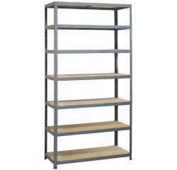 Avasco rek Strong Tower XL, ft 222 x 120 x 45 cm, 7 legplanken, grijs