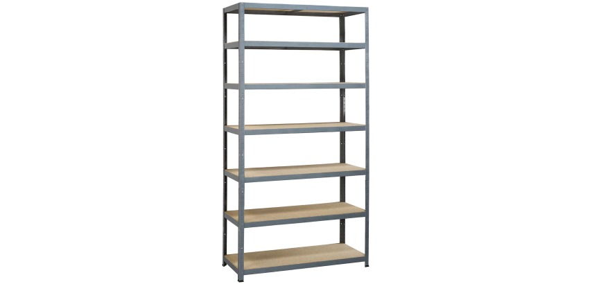 Avasco Regal Strong Tower XL, ft 222 x 120 x 45 cm, 7 Regalböden, grau