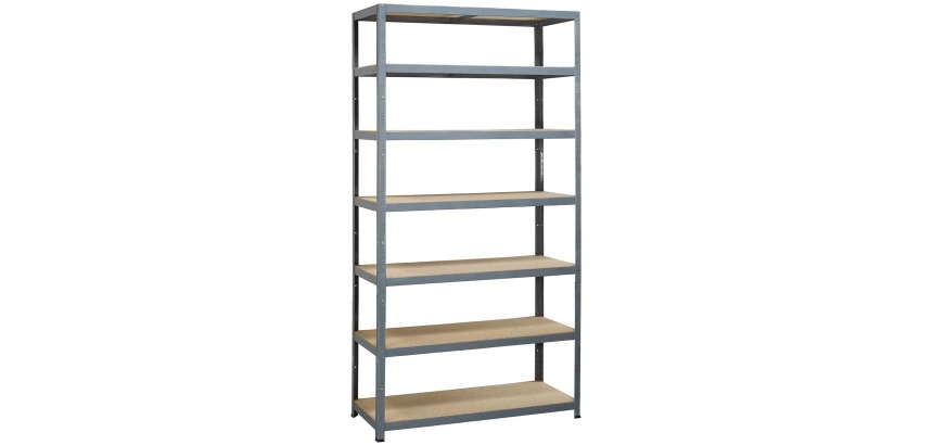 Avasco étagère Strong Tower XL, ft 222 x 120 x 45 cm, 7 tablettes, gris
