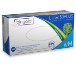 Latex gloves, white, medium, white, powder-free, box of 100 pieces