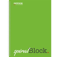 OFFICE products cahier à reliure spirale, A4, 80 feuilles, quadrillé 5mm