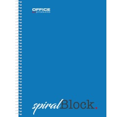 OFFICE products cahier à reliure spirale, A5, 80 feuilles, quadrillé 5mm