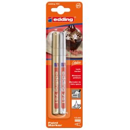 Edding marqueur peinture e-751 Professional blister de 2 pièces, or et argent