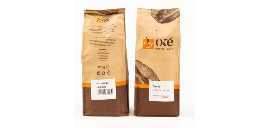 Oké coffee, ground, 250 g pack, Decaf